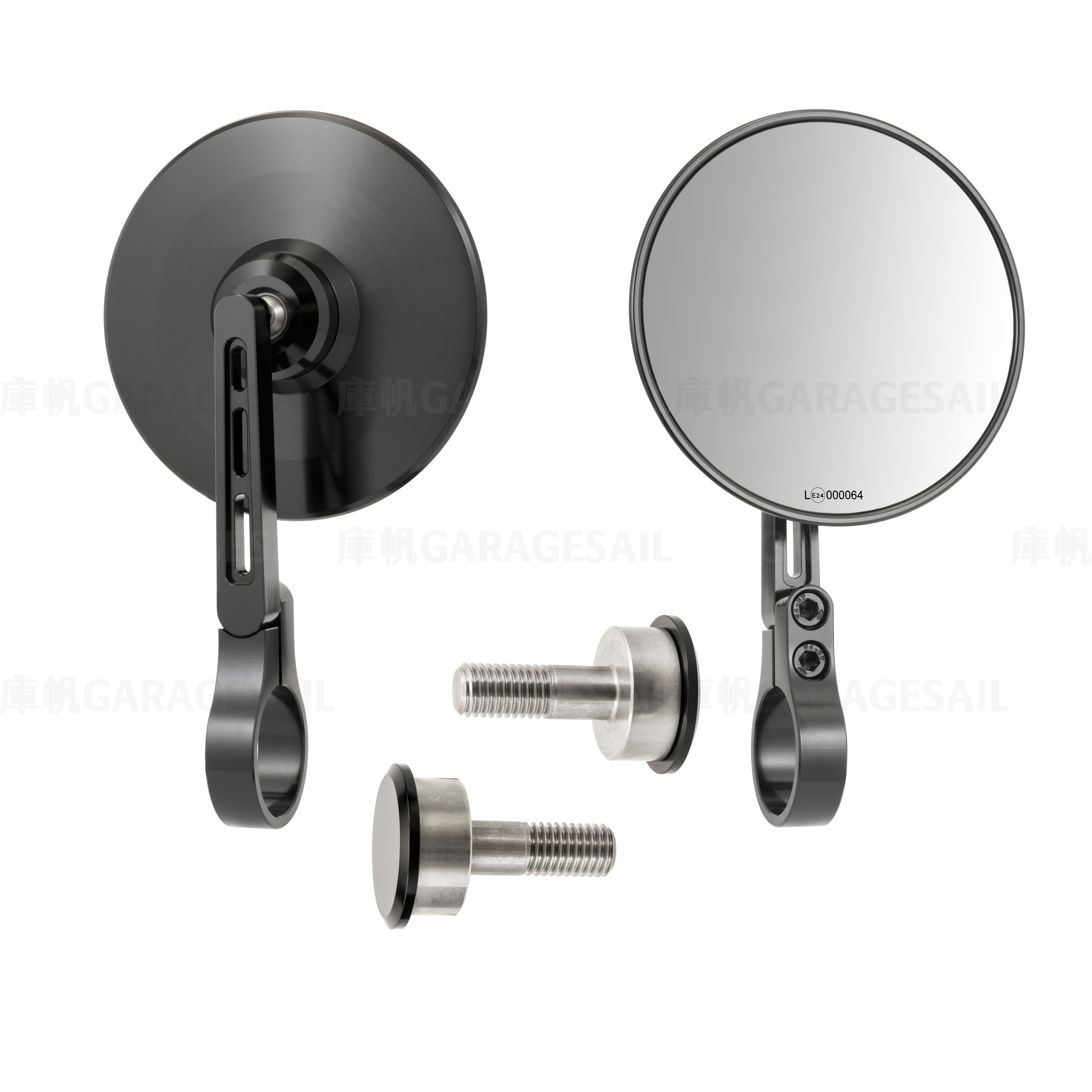 BMW R9T專用 把手端 後照鏡 4吋圓 圓碟 D1 (隱藏端子)