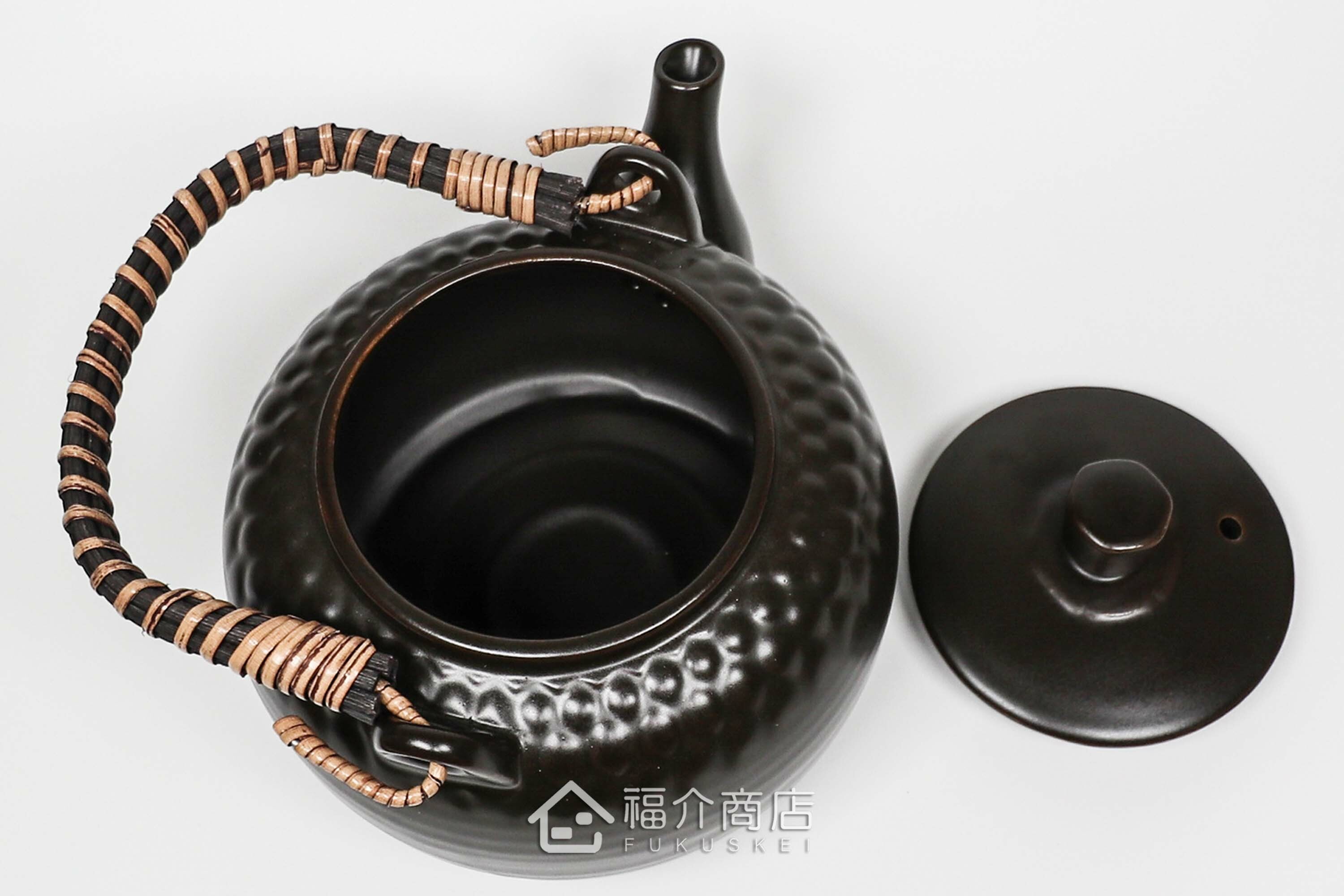 泡茶或煎藥用的藤蔓編織手柄耐熱陶壺