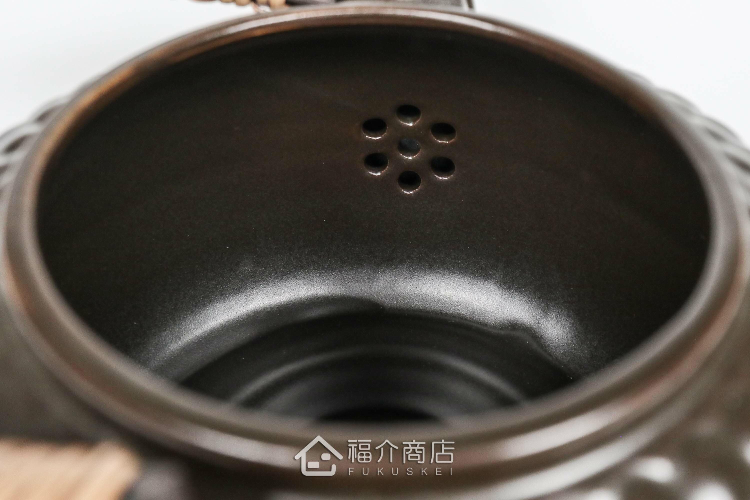 泡茶或煎藥用的藤蔓編織手柄耐熱陶壺