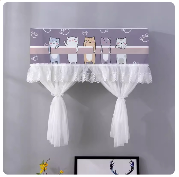 Hot push anti-direct blowing air conditioner cover (Cute Cat Family [width 98×thickness 20×height 90cm (suitable within 90-98cm)])