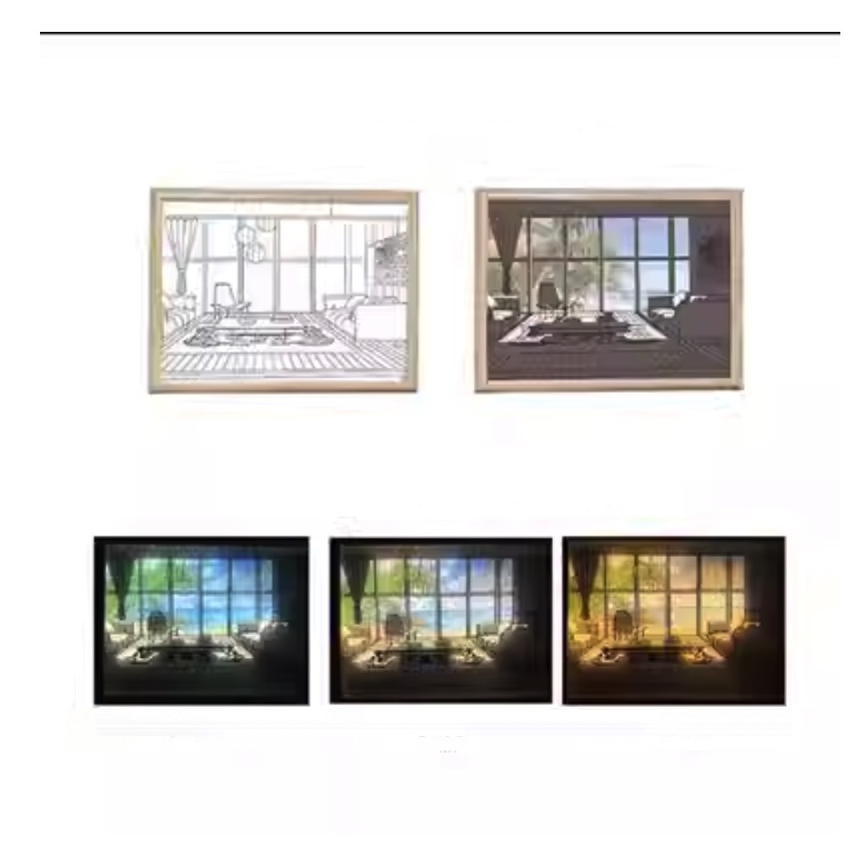 Hotly recommended luminous decorative painting table lamp night light (USB type丨Large size|Seaside)