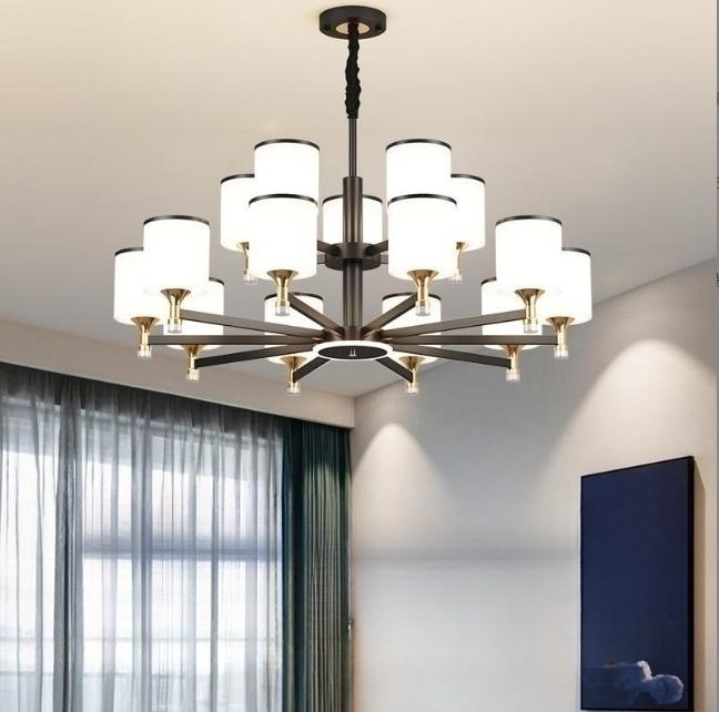 Popular new Nordic lamps, modern, simple and elegant, new Chinese style shop main lamp (18 heads + three light bulbs)