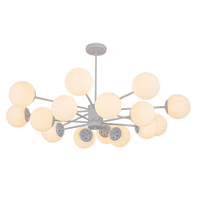 Popular modern and simple main light Nordic light luxury magic bean molecular lamp LED (16 heads + three-color light + 6 cm + high-brightness light source 12 watts)
