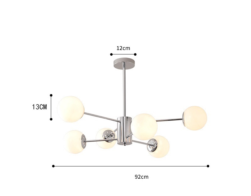Popular modern and simple high-end designer French classic magic bean lamp (6 milky white lampshades (three-color light changing) + remote control model)