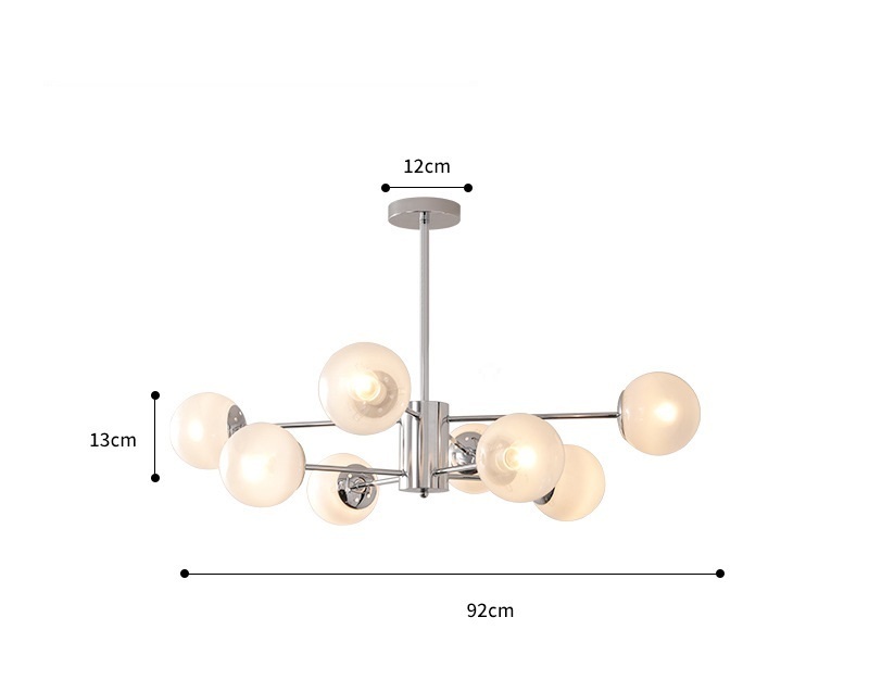 Popular modern and simple high-end designer French classic magic bean lamp (10 light white lampshades (three-color light changing) + remote control model)