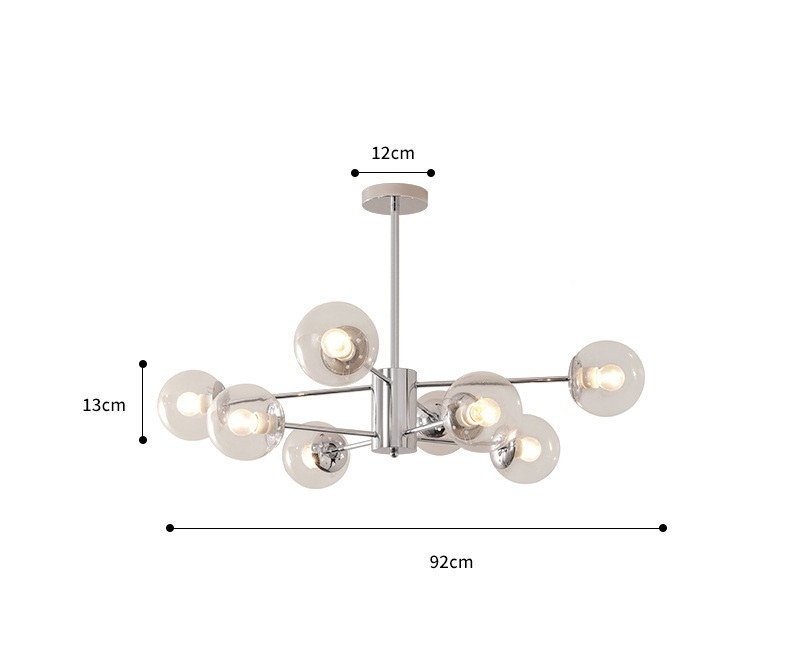Popular modern and simple high-end designer French classic magic bean lamp (10 clear light lampshades (three-color light changing) + remote control model)