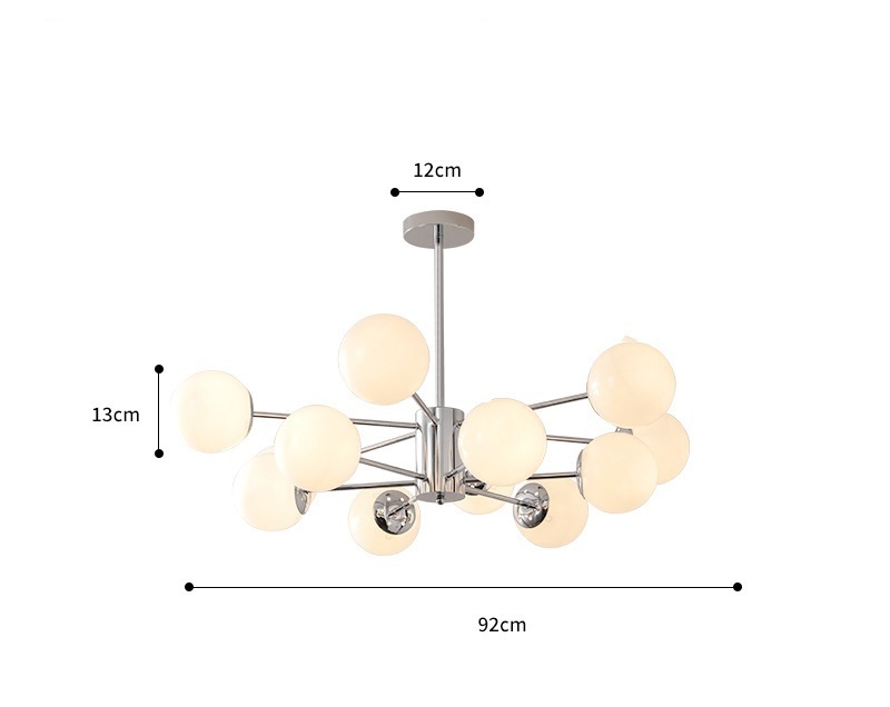 Popular modern and simple high-end designer French classic magic bean lamp (12 milk white lampshades (three-color light changing) + remote control model)