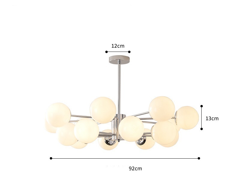 Popular modern and simple high-end designer French classic magic bean lamp (16 milk white lampshades (three-color light changing) + remote control model)