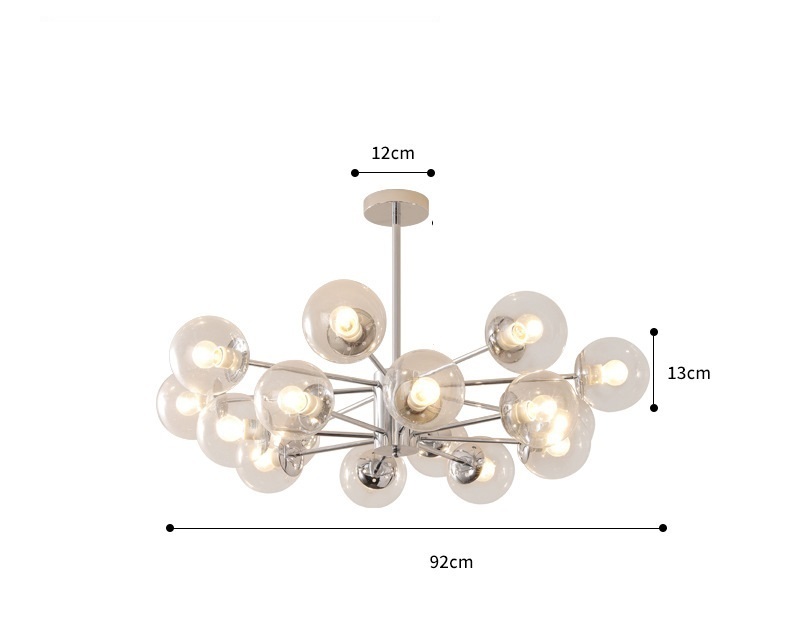 Popular modern and simple high-end designer French classic magic bean lamp (16 clear light lampshade (three-color light change) + remote control model)