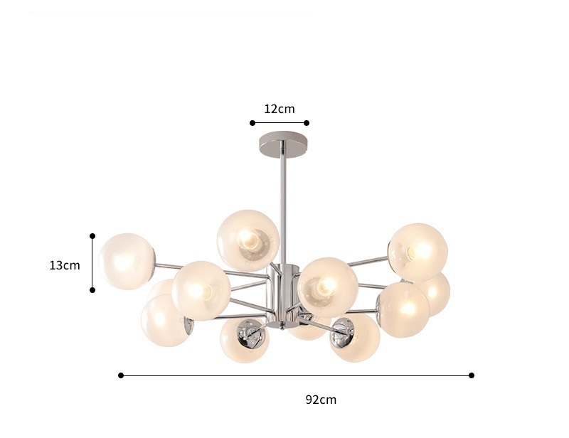 Popular modern and simple high-end designer French classic magic bean lamp (12 light white lampshades (three-color light changing) + remote control model)
