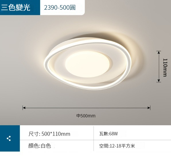 New ceiling lamp [Model A - full spectrum bedroom lamp - round 50cm]