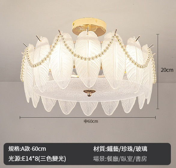 New ceiling lamp [8818 60CM-three-color light]