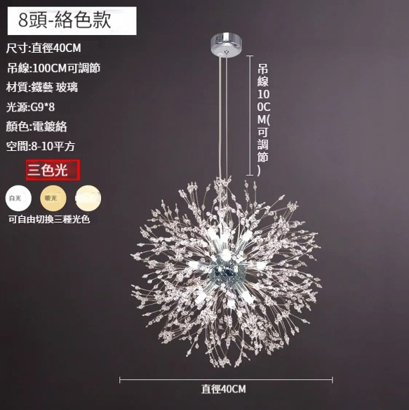 Hot selling chandelier [Dandelion chandelier 8 heads 40CM color]
