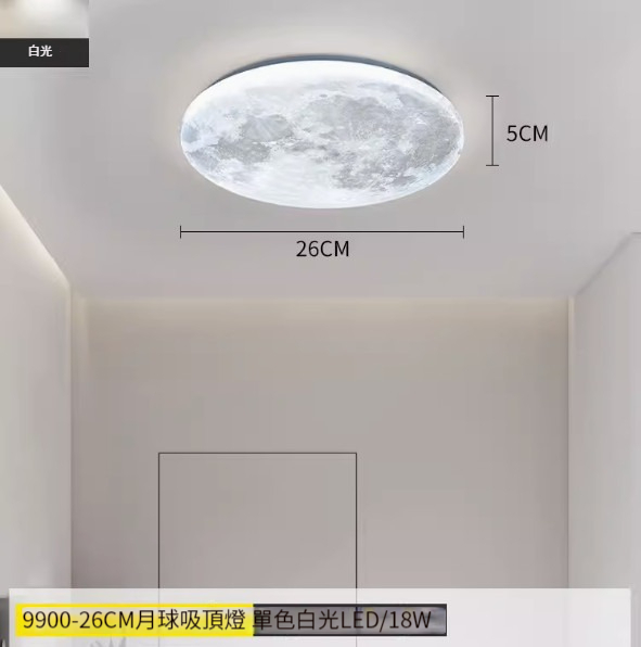 Hot recommended simple ceiling lamp [[Moon] 26cm-white light]