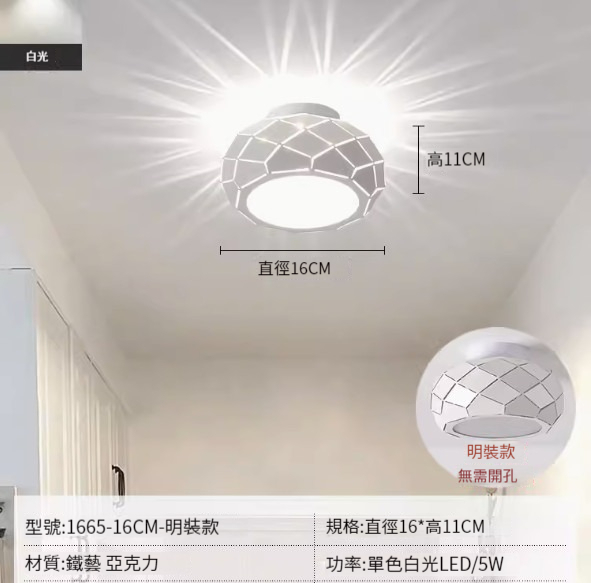 Hot recommended LED ceiling lamp [16cm-white light [surface mounted]]