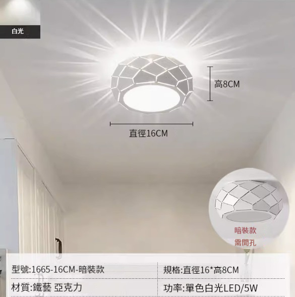 Hot Recommended LED Ceiling Lamp [16cm-White Light [Concealed Installation]]