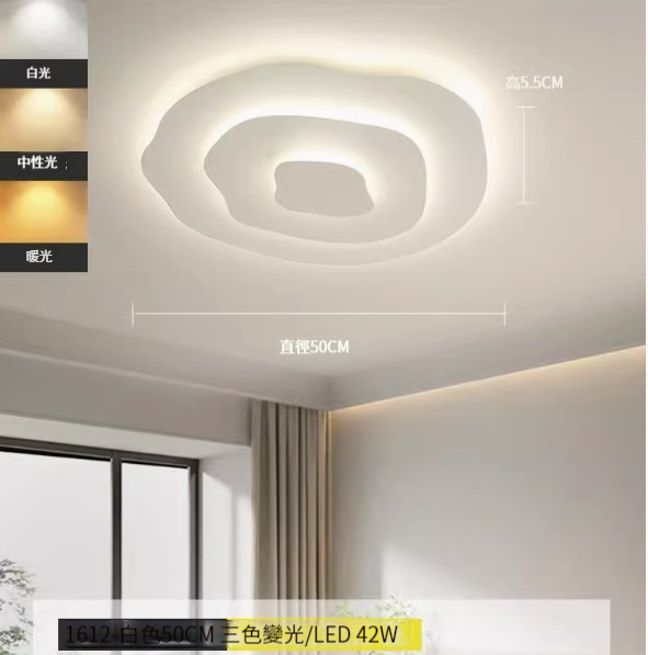 Hot recommended simple ceiling lamp [1612-50CM-three colors-42W]