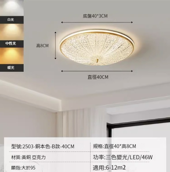 Hot recommended LED ceiling lamp [Type B-40cm-three-color dimming 46W]