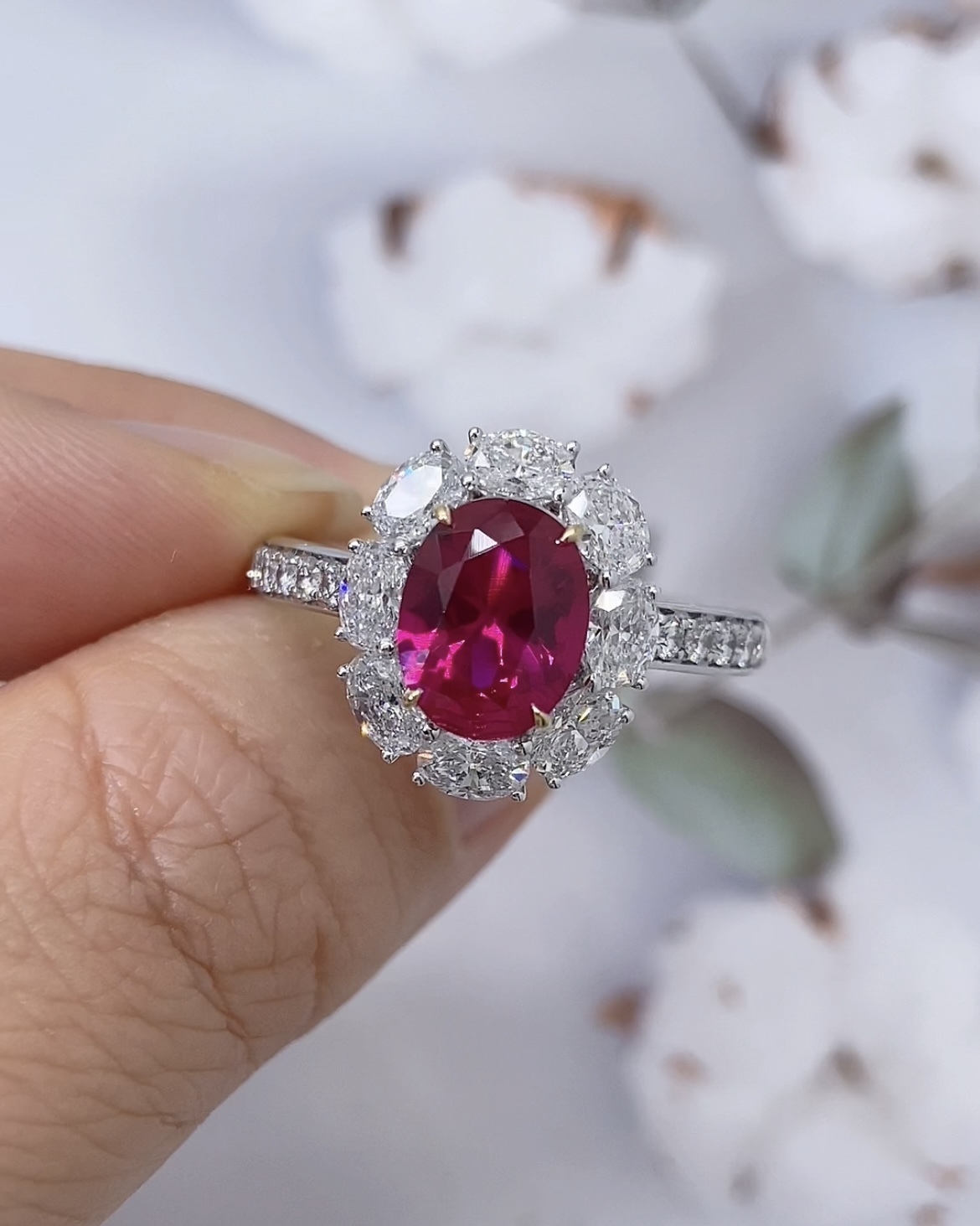 lab grown ruby ring