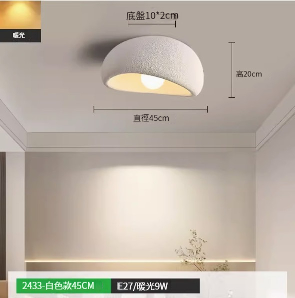 Hot recommended simple ceiling lamp [white 45cm-warm light-9W]