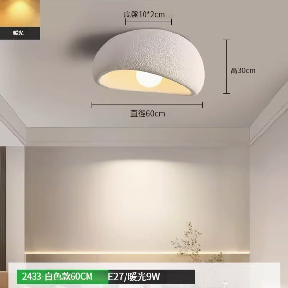 Hot recommended simple ceiling lamp [white 60cm-warm light-9W]