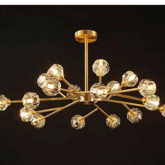 Popular simple indoor living room and bedroom lighting chandelier (all copper copper color 18 heads [100*45CM] three colors)