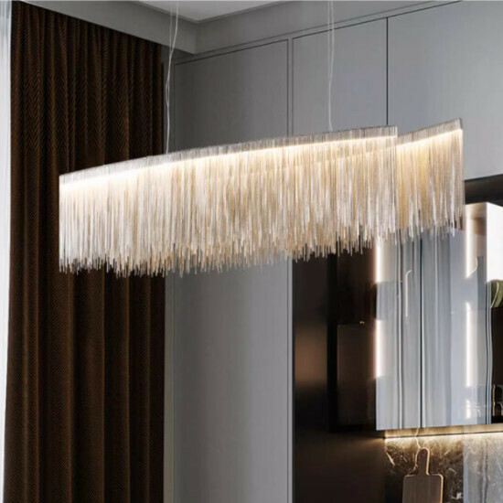 Hot recommended simple indoor living room and bedroom lighting chandelier (B type silver [120CM] three colors)