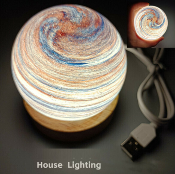 Popular planet night light (rechargeable - Sunset 8cm three colors + touch stepless dimming)