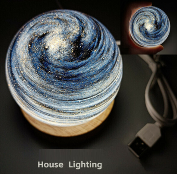 Popular planet night light (rechargeable - starry sky 8cm three colors + touch infinite dimming)