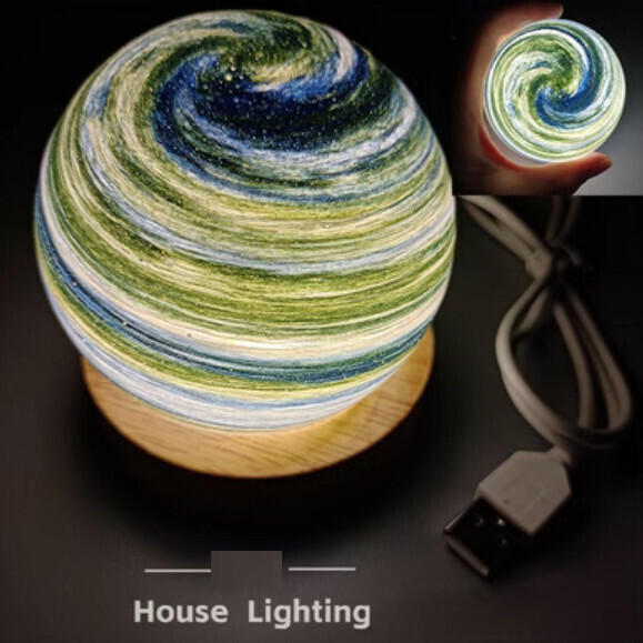 Popular planet night light (rechargeable-Aurora 8cm three colors + touch stepless dimming)