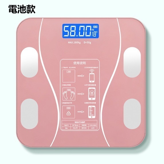 New electronic human body scale (curved rose gold 26*26CM [battery model])