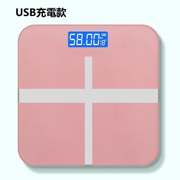 New type of human body electronic scale (cross rose red 26*26CM [USB charging model])
