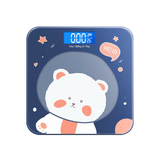 新款體重電子秤【太空熊】（尺寸：26*26cm-充電款）