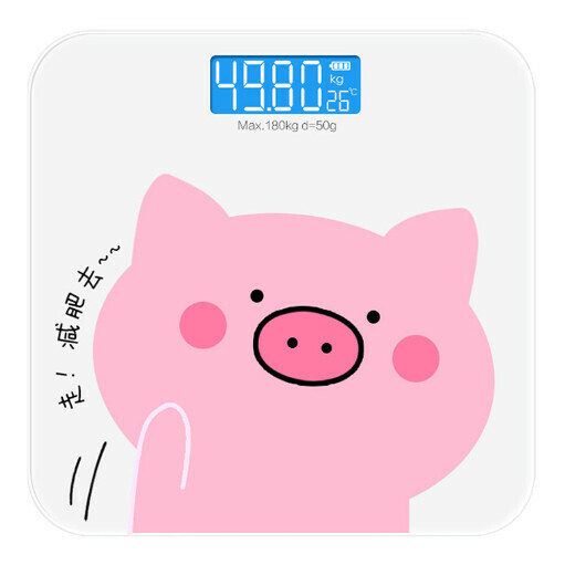 新款體重電子秤【pp豬】（尺寸：26*26cm-電池款）