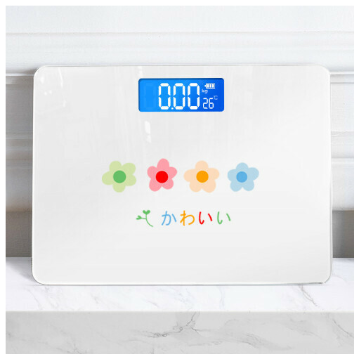 新款體重電子秤【四朵花】（尺寸：30*22cm-充電款）