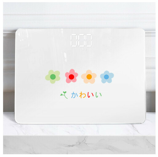 新款體重電子秤【LED四朵花】（尺寸：30*22cm-充電款）