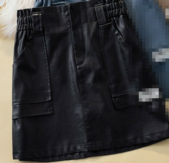 Hot selling high waist PU leather skirt [black] [L-4XL size] (please contact customer service to confirm the delivery size after placing the order)