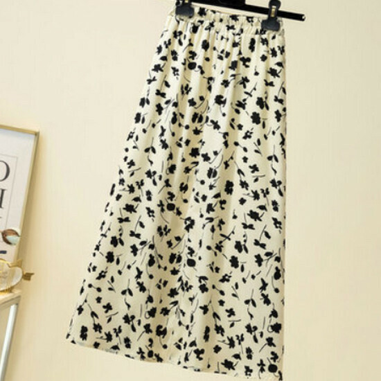 Hot selling floral A-line skirt [black] [size L-4XL] (please contact customer service to confirm the delivery size after placing the order)