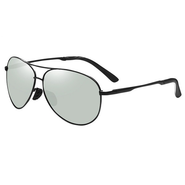 Hot Recommended Sunglasses Men's Polarized Driver's Sunglasses Toad Mirror Photochromic Mirror (Black Frame + Polarized Photochromic Film)