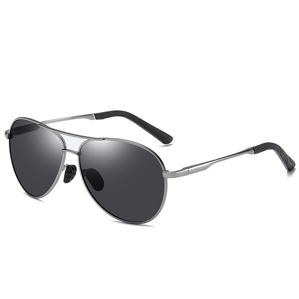 Hot Recommended Sunglasses Men's Polarized Driver's Sunglasses Toad Mirror Photochromic Mirror (Gray Frame + Polarized Black Gray Film)