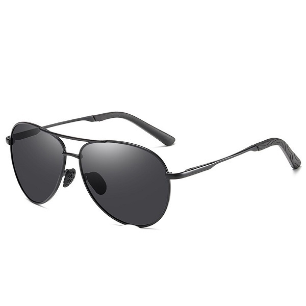 Hot Recommended Sunglasses Men's Polarized Driver's Sunglasses Toad Mirror Photochromic Mirror (Black Frame + Polarized Black Gray Film)