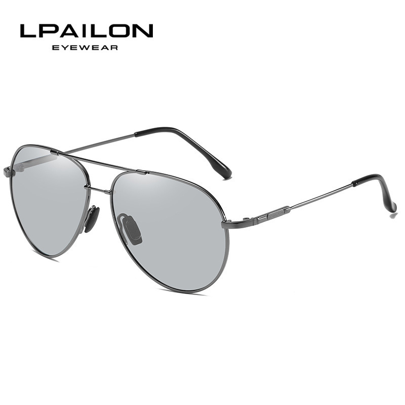 Hot recommended color-changing anti-blue light sunglasses (nude glasses, gray frame + color-changing lenses)