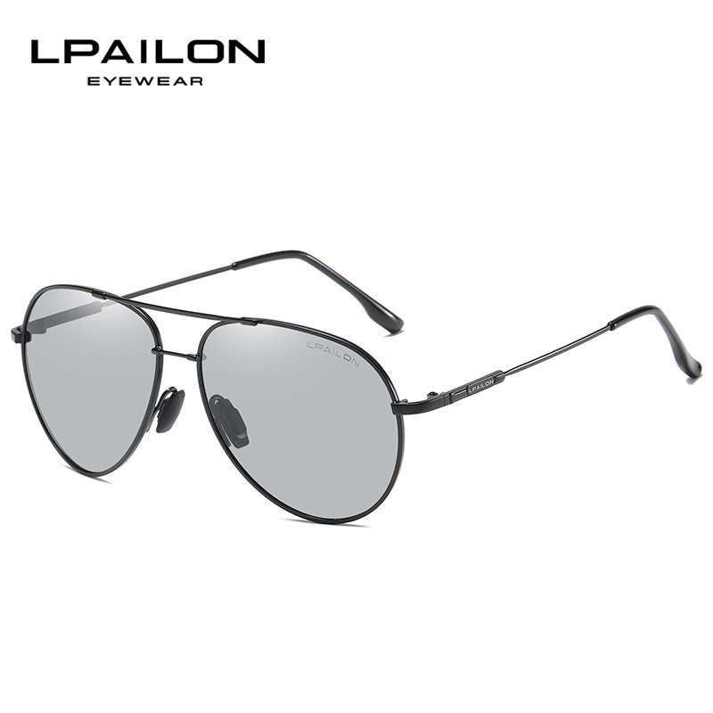Hotly recommended color-changing anti-blue light sunglasses (nude glasses, black frame + color-changing lenses)
