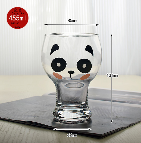 熱推【1個】玻璃卡通動物水杯（貨號：象牙白）