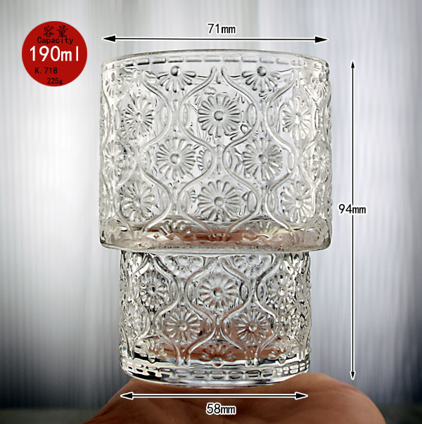 熱推【1個】玻璃疊疊杯水杯（容量/貨號：190ml透明）