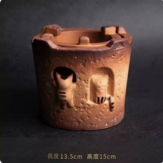 熱推耐高溫陶瓷木炭乾燒爐(粗陶萌虎炭爐)
