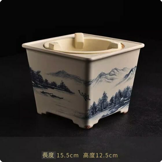 熱推耐高溫陶瓷木炭乾燒爐(青花韻方款山水炭爐)