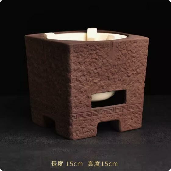 熱推耐高溫陶瓷木炭乾燒爐(粗陶鐵釉古塘炭爐)