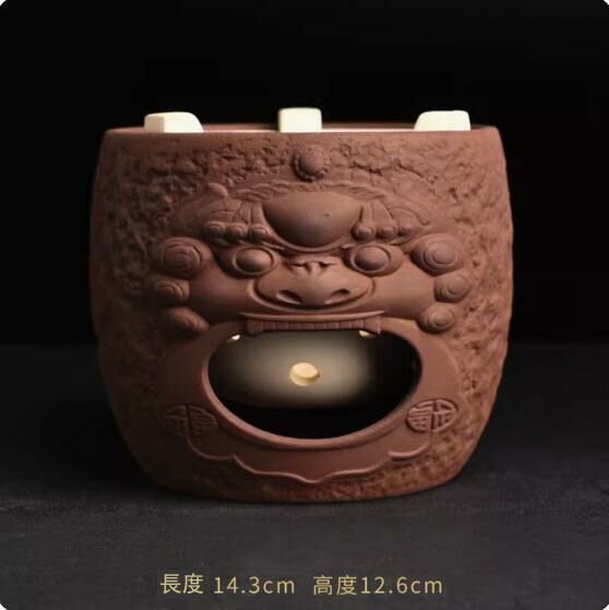 熱推耐高溫陶瓷木炭乾燒爐(粗陶鐵釉獅吼炭爐)