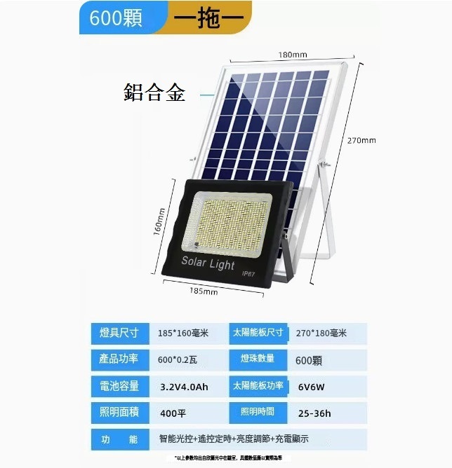 爆款戶外太陽能露營燈（600顆燈珠+5米延長線）